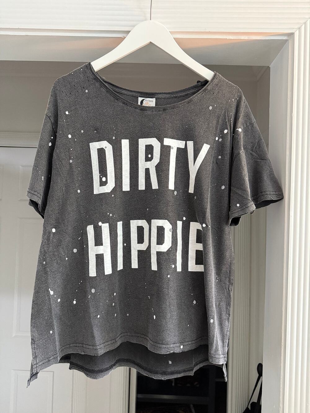 Jaded Gypsy Dirty Hippie T Shirt Tee Weathered Black Cotton NWT S/M